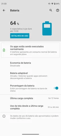 Moto G 5G: uso de bateria