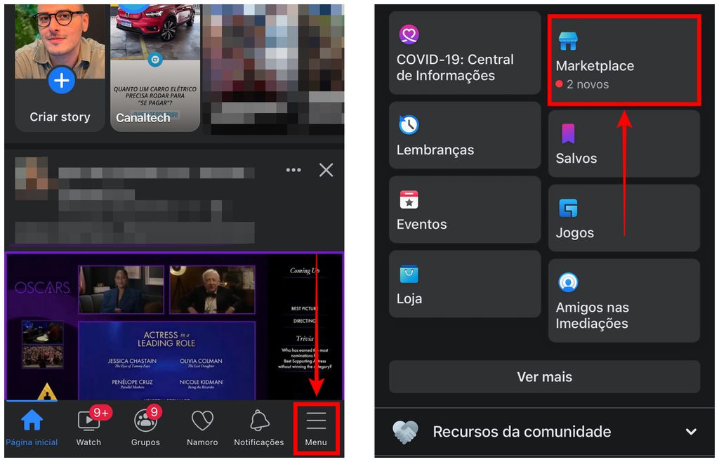 Marketplace do Facebook no celular: aplicativo traz as mesmas funções da versão web (Captura de tela: Caio Carvalho)