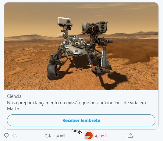 Twitter vai transmitir voo do rover Perseverance com Watch Party de astronautas