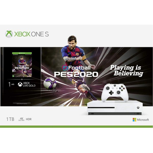 Console Xbox One S 1TB + Pro Evolution Soccer 2020 + 1 Mês de Xbox Live Gold - Xbox One