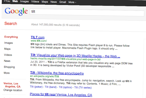 Google Tilt Google Tilt