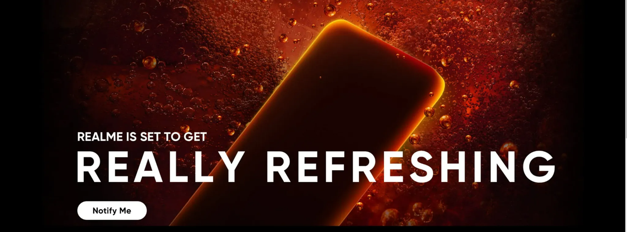 Teaser da Realme que remete à Coca-Cola