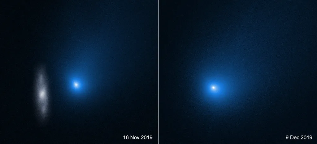 O cometa interestelar 2I/Borisov, em imagens do telescópio espacial Hubble (Imagem: Reprodução/NASA, ESA, and D. Jewitt (UCLA) et al.)