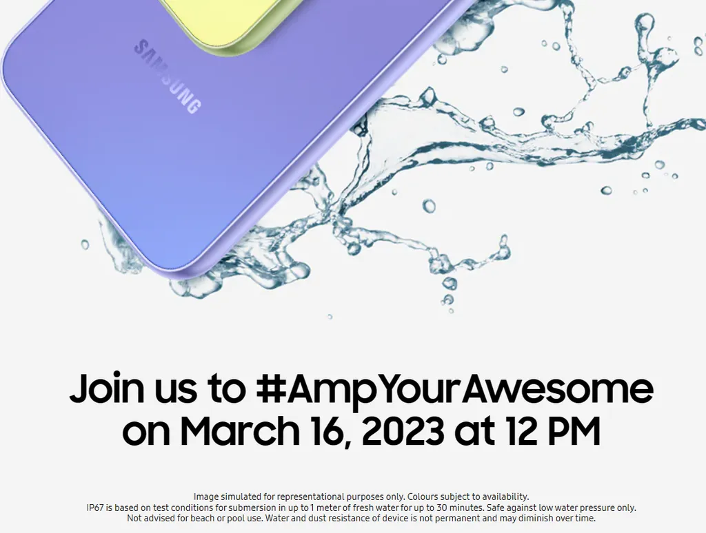 Galaxy A34 e Galaxy A54 devem chegar em evento no dia 16 de março (Imagem: Reprodução/Samsung)