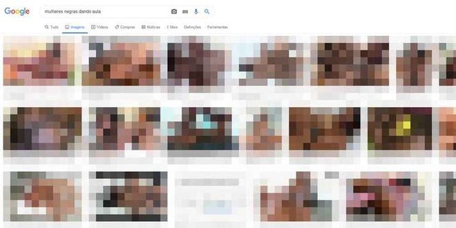 Google mostra sexo explícito na busca por "mulheres negras dando aula" (Foto: Reprodução/Google)