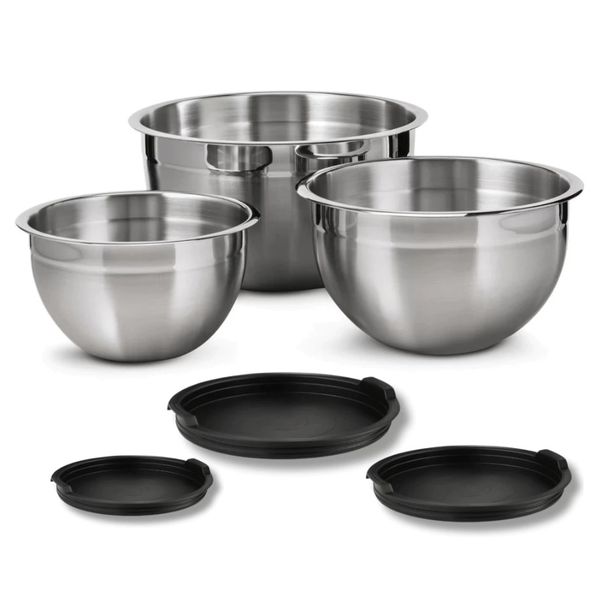 Kit 3 Tigelas Aço Inox com Tampa