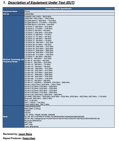 Google Pixel 7 FCC
