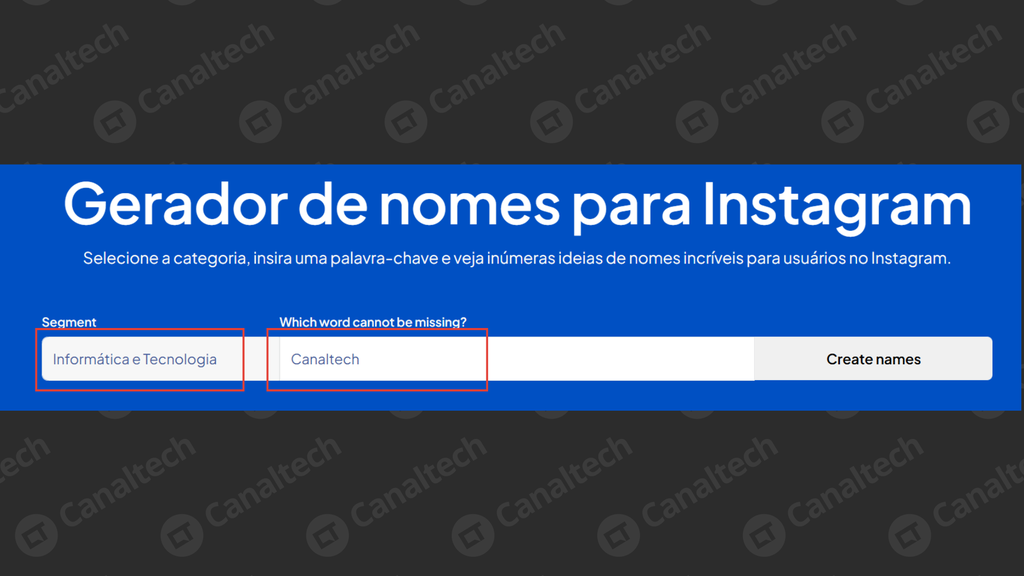 Captura do gerador de user do Instagram da nuvemshop Captura do gerador de user do Instagram da nuvemshop