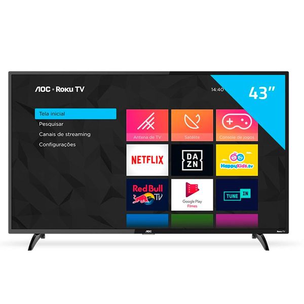 [PARCELADO] Smart TV AOC 43 Polegadas LED Full HD, 3 HDMI, 1 USB, Wi-Fi - 43S5195/78G
