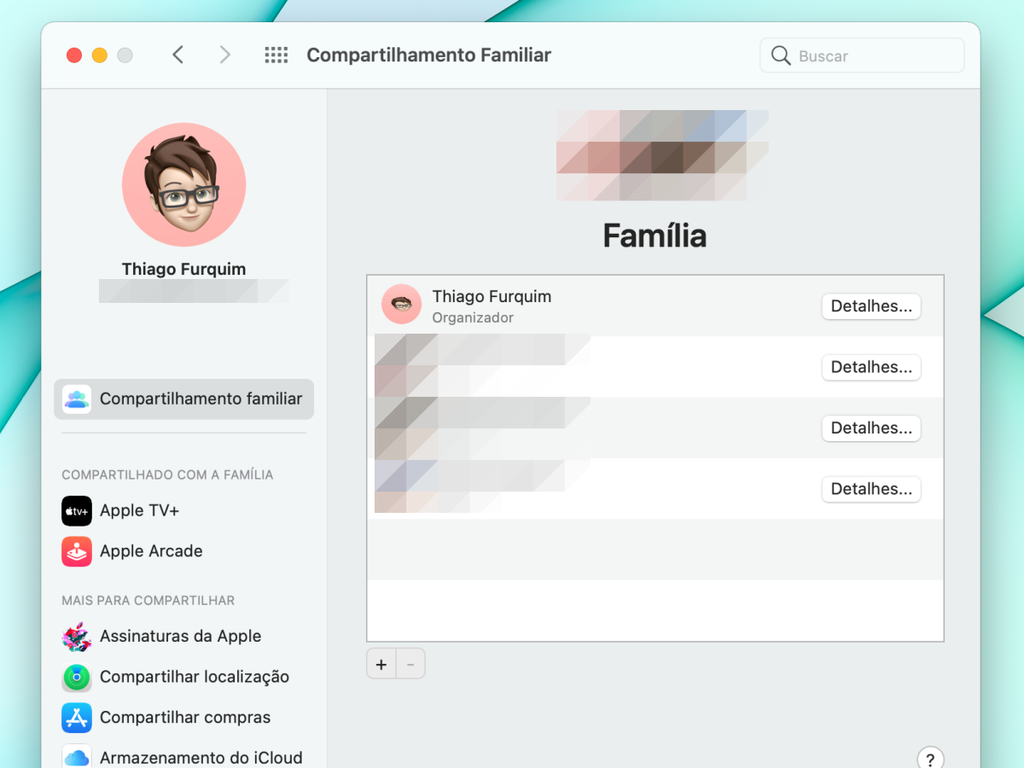 Inicie o Compartilhamento Familiar no Mac para adicionar membros da família - Captura de tela: Thiago Furquim (Canaltech)