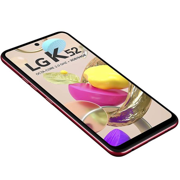 Smartphone LG K52 Vermelho, com Tela de 6,59, 4G, 64GB e Câmera Quádrupla de 13MP+5MP+2MP+2MP - LMK420BMW