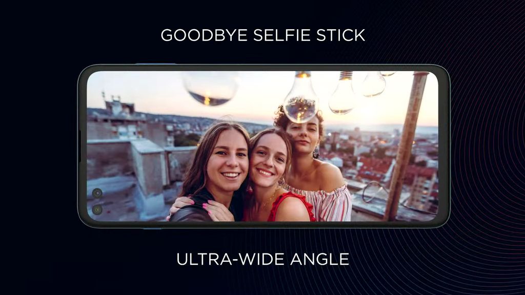 Selfie com "ultra" grande-angular permite incluir mais pessoas à foto (imagem: Motorola) 
