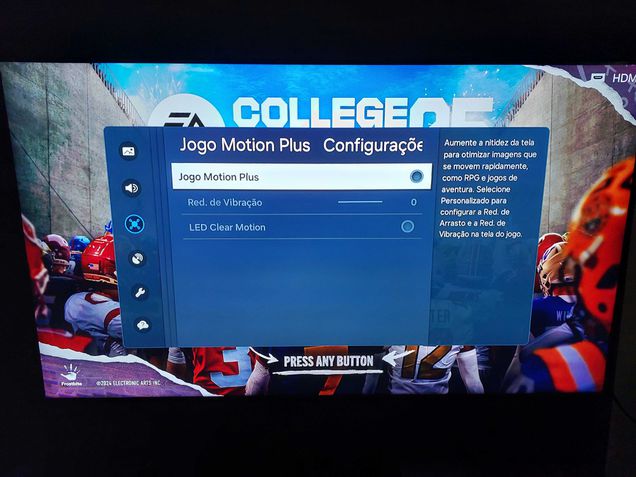 Configuração de jogos da TV Samsung