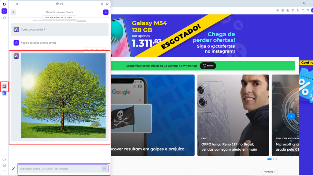 Como usar a IA do Opera para criar imagens (Imagem: Captura de tela/Bruno De Blasi/Canaltech)