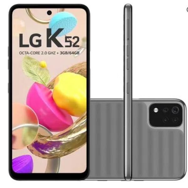 Smartphone LG K52 6,59 Polegadas Dual Chip Android 10.0 64GB Bluetooth 5.0 Cinza