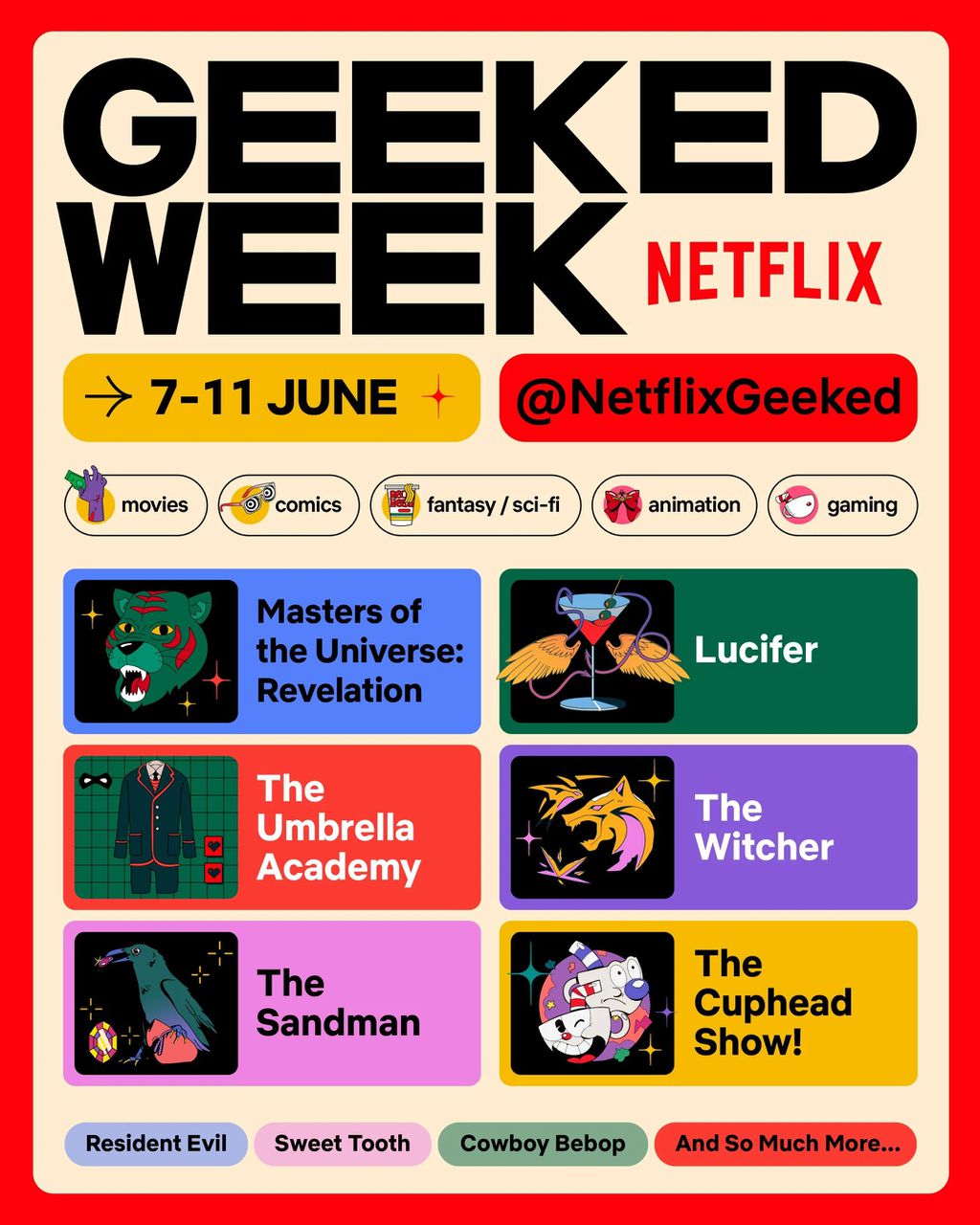 Pôster oficial da Geeked Week (Imagem: Divulgação / Netflix)