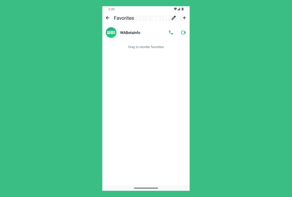 WhatsApp desenvolve um espaço para organizar todos os contatos favoritos no app (Imagem: Reprodução/WABetaInfo)