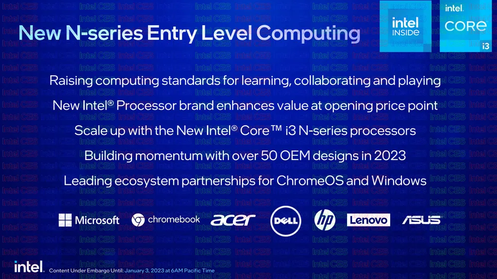 Mais de 50 modelos com chips Intel Alder Lake-N devem ser lançados em 2023 por marcas como Acer, Dell e Lenovo (Imagem: Intel)