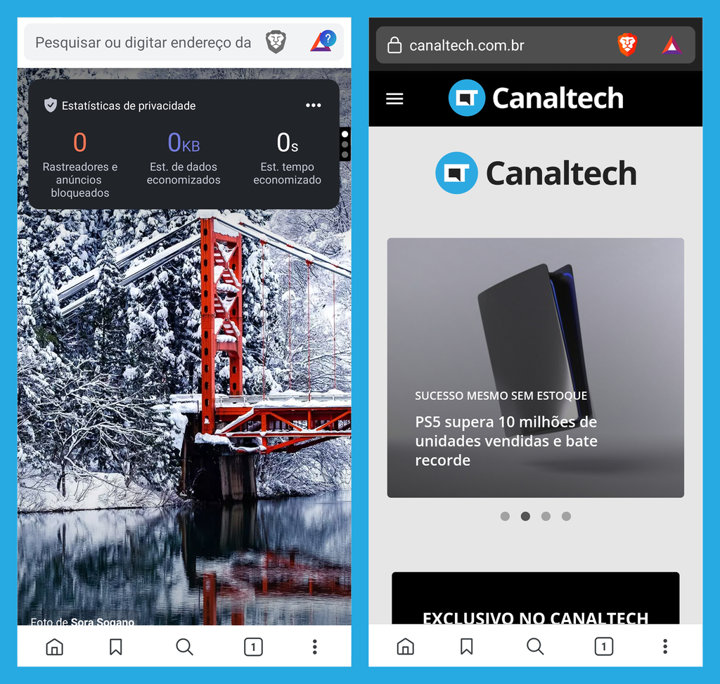 Brave remove anúncios e rastreadores (Imagem: André Magalhães/Captura de tela)