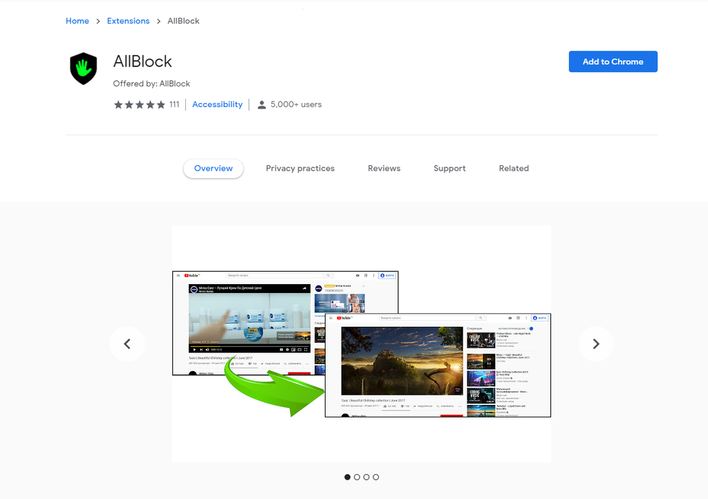 Na tarde de quinta (14), o AllBlock ainda estava disponível na Web Store do Chrome. 