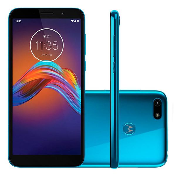 Smartphone Motorola Moto E6 Play, 32GB, 13MP, Tela 5.5´, Azul Metálico + Capa Protetora - PAHC0000BR [NO BOLETO]