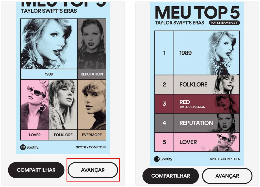 Taylor Swift  Como fazer o seu Top 5 músicas no Spotify - Canaltech