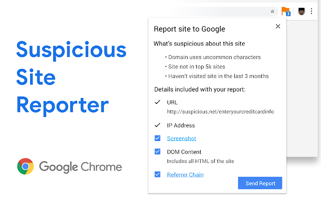 Chrome ganha extensão que permite sinalizar sites suspeitos