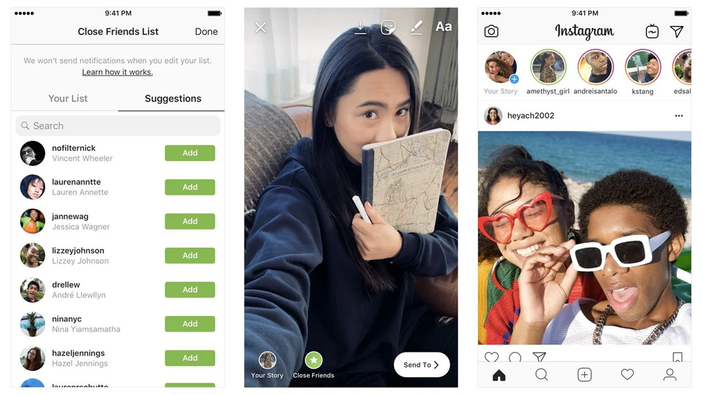 O "Close Friends" do Instagram reúne pessoas selecionadas para visualizarem seus Stories (Imagem: Divulgação/Instagram)