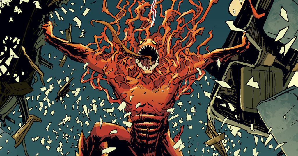 Tecnicamente, Toxina é neto do Venom e filho do Carnificina (Imagem: Reprodução/Marvel Comics)