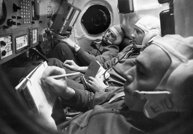 Georgi Dobrovolski, Vladislav Volkov e Viktor Patsayev a bordo da Soyuz 11