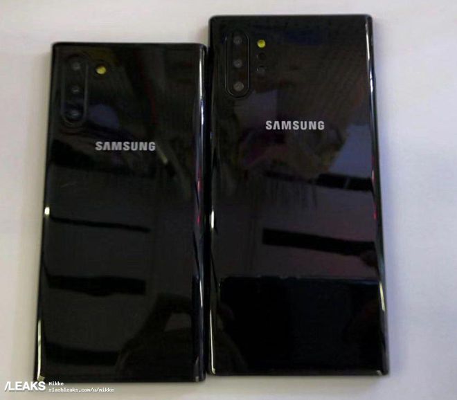Réplicas em tamanho real do Galaxy Note 10 e Note 10 Plus (Imagem: SlashLeaks)
