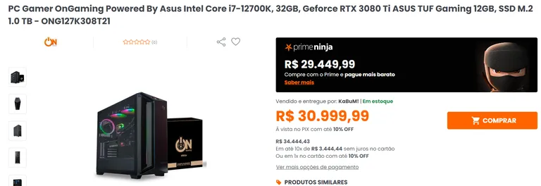 PC Gamer OnGaming Powered By Asus Intel Core i7-12700K, 32GB, Geforce ...