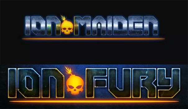 Acima, o antigo logo de Ion Maiden, e abaixo o novo logo de Ion Fury (Imagem: 3D Realms)
