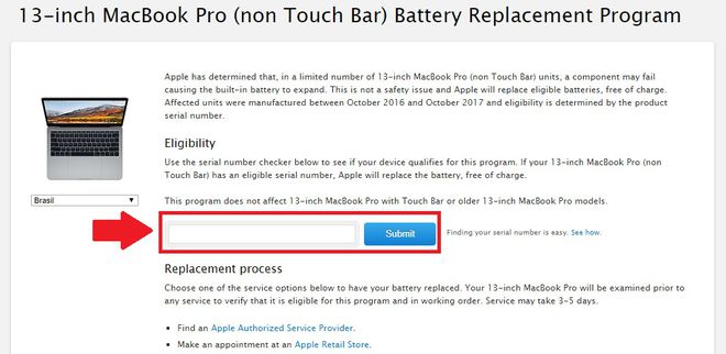 Apple oferece substituição gratuita de bateria em alguns modelos de MacBook Pro