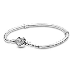 PARCELADO | Bracelete de Prata e Fecho Redondo Coração Brilhante -  Pandora | CUPOM