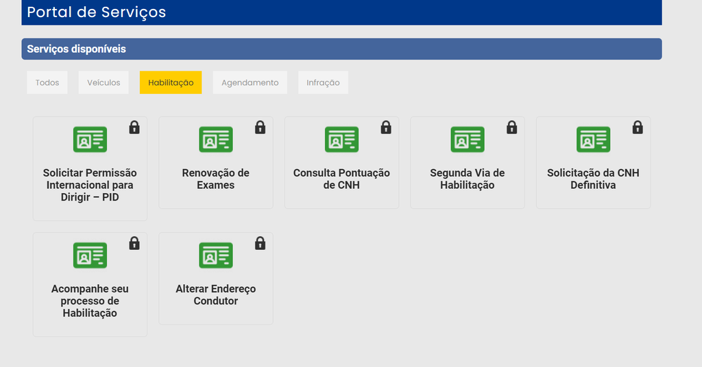 É possível renovar CNH online no Acre acessando o Portal de Serviços do Detran (Imagem: Captura de tela/Fabrício Calixto/Canaltech)