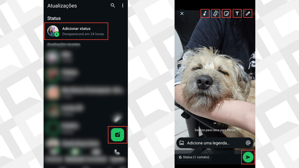 Passos para usar o status do WhatsApp