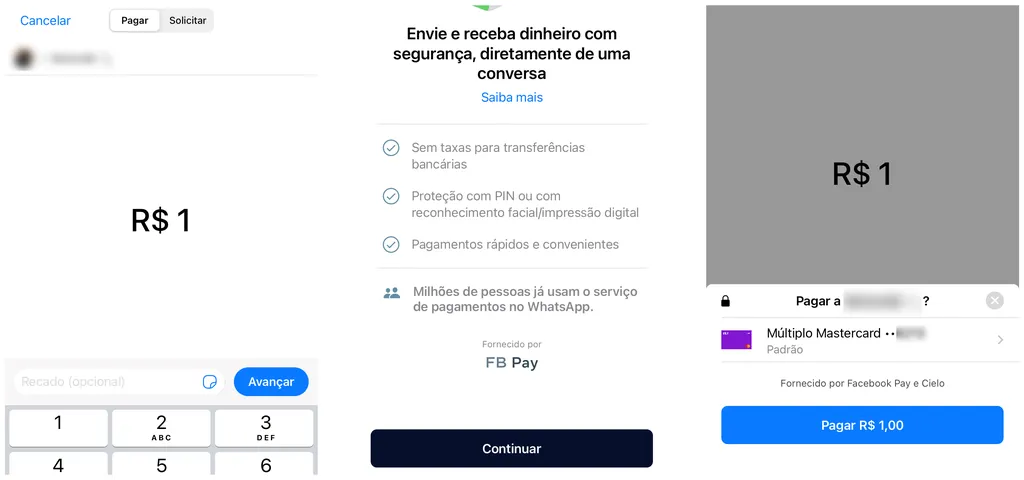 Você pode realizar até 20 transações diárias pelo WhatsApp (Captura de tela: Canaltech/Felipe Freitas)