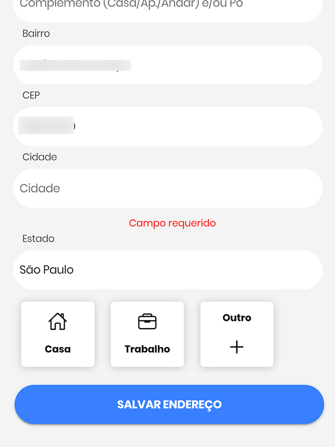 Insira um endereço no app (Imagem: André Magalhães/Captura de tela)
