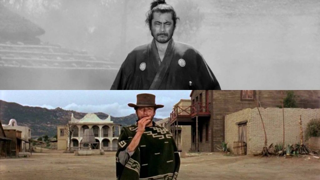 Yojimbo e Por Um Punhado de Dólares (Imagem: Reprodução/Kurosawa Production Co./Jolly Film)