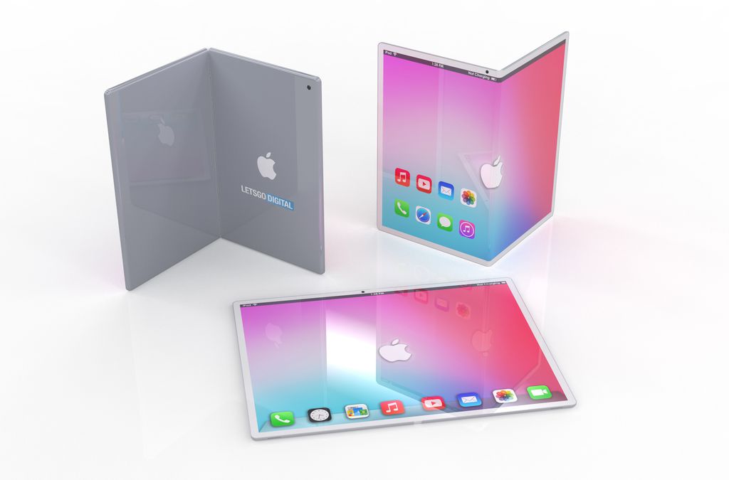 Renders que imaginam como poderia ser um iPad com tela dobrável (Imagem: LetsGoDigital)