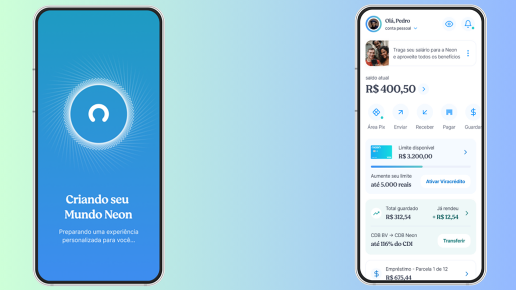 App do Neon ganha atualização com novo visual (Imagem: Divulgação/Neon)