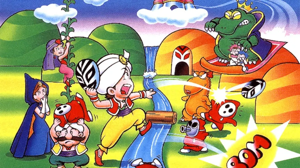 O flashback de Peach a coloca com as mesmas roupas de Lina em Doki Doki Panic, jogo que se transformou em Super Mario Bros. 2 no Ocidente (Imagem: Reprodução/Nintendo)