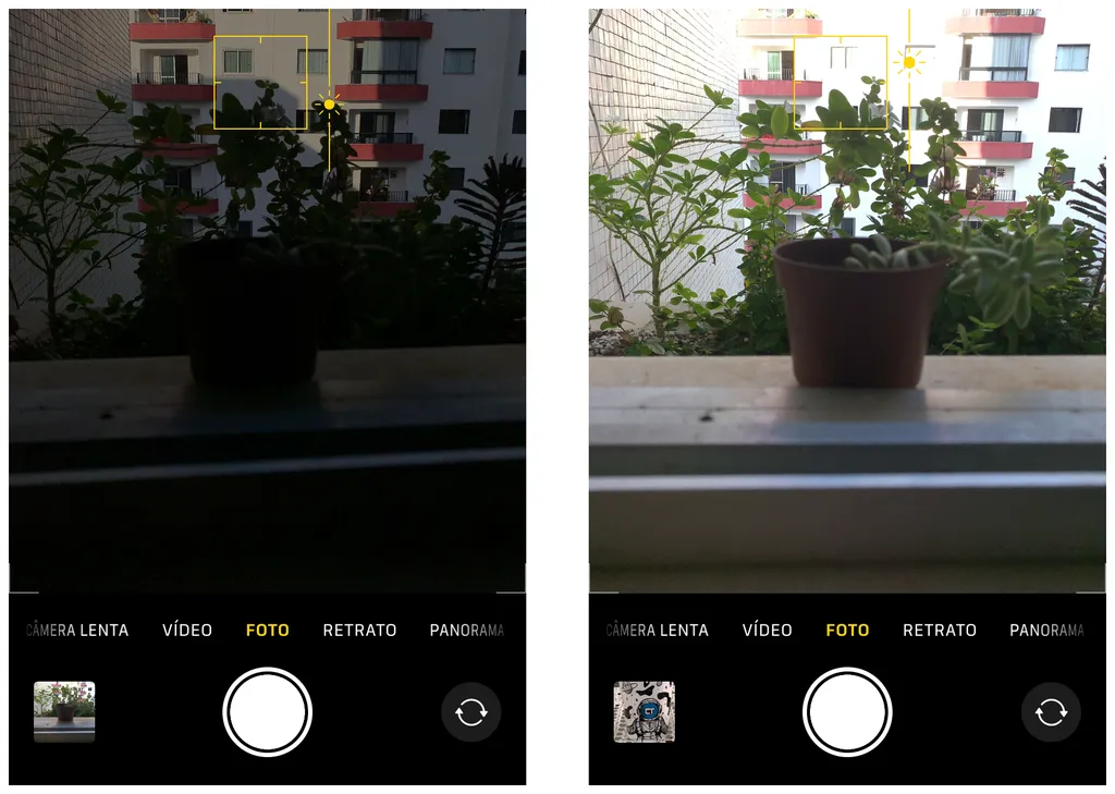 Diminua ou aumente a exposição da câmera do iPhone para melhorar o aspecto da imagem (Captura de tela: Thiago Furquim/Canaltech)