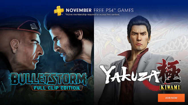 Yakuza Kiwami e Bulletstorm: os jogos grátis de novembro na PS Plus -  Canaltech