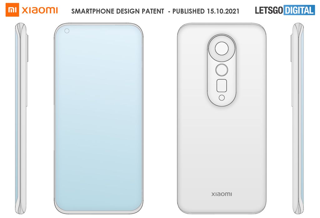 Patente mostra aparelho com visual diferente de qualquer outro celular da Xiaomi (Imagem: LetsGoDigital)