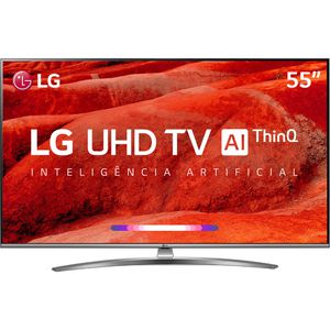 Smart TV LED LG 55'' 55UM7650 Ultra HD 4K com Conversor Digital 4 HDMI 2 USB Wi-Fi 60Hz