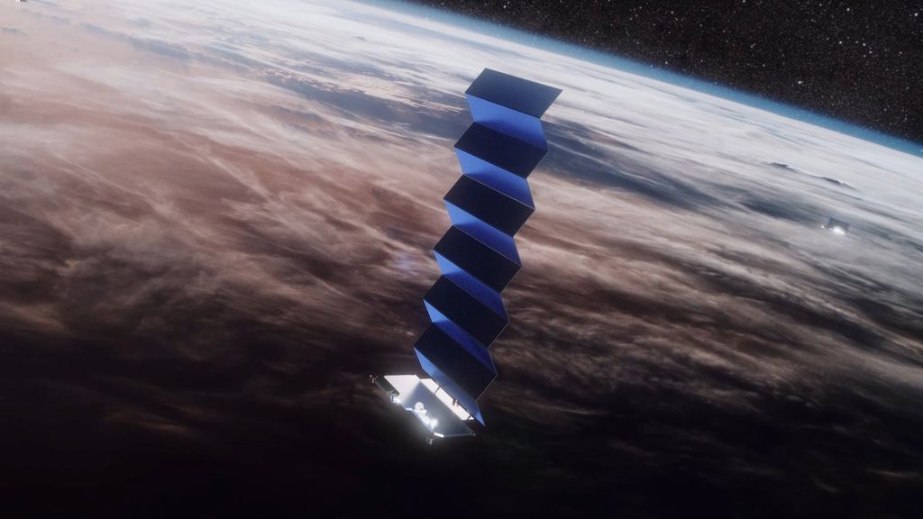 A constelação Starlink já ultrapassa a marca de 1.700 satélites em órbita da Terra (Imagem: Reprodução/SpaceX)