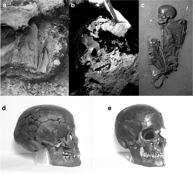 Túmulo da mulher de Dolní Vĕstonice, provavelmente a que está sendo representada no primeiro retrato humano já feito (Imagem: Anthropos Institute/Moravian Museum)