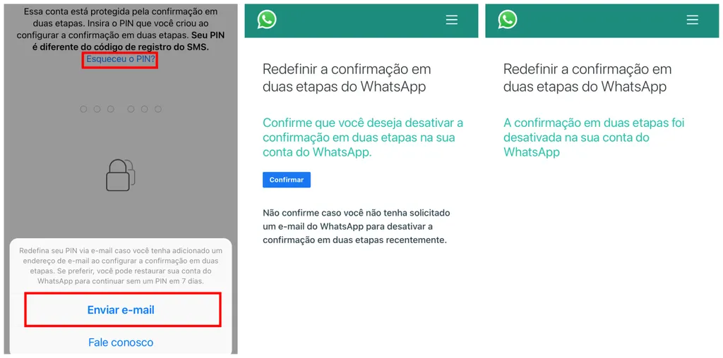 Você pode desativar a confirmação em duas etapas por e-mail (Captura de tela: Canaltech/Felipe Freitas)